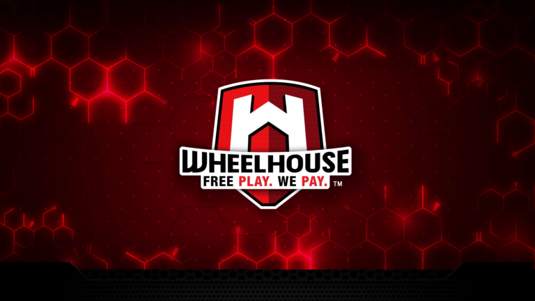 Wheelhouse logo over glowing hexagon shapes